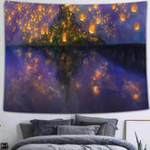 Lofaris Light Night Trippy Novelty Fairytale Mountain Wall Tapestry
